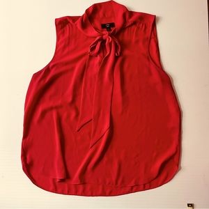 J.Crew sleeveless top with tie collar red size large